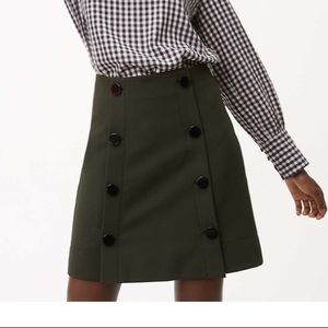 LOFT NWT 0P Modern Buttoned Skirt